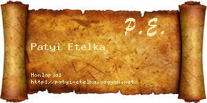 Patyi Etelka névjegykártya